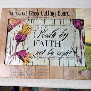 Walk By Faith Tempered Glass Counter Saver/Cutting Board by Countryside Kitchen